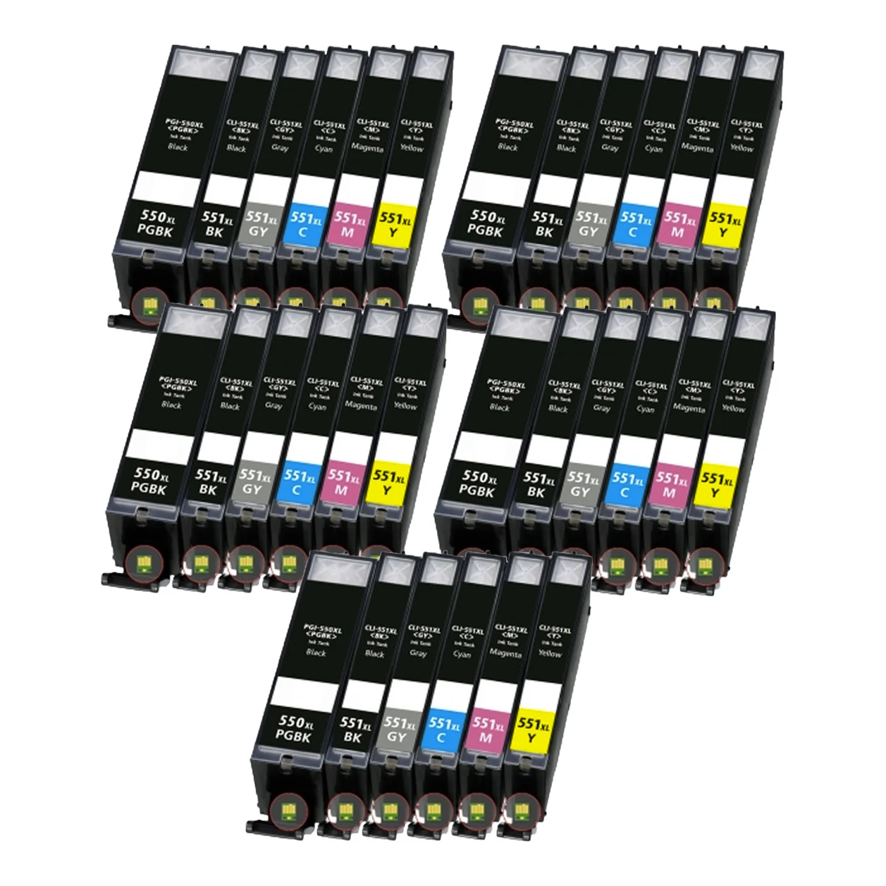 5x Huismerk Canon PGI-550 XL + CLI-551 XL (6496B005) inktcartridges voordeelbundel (6set)