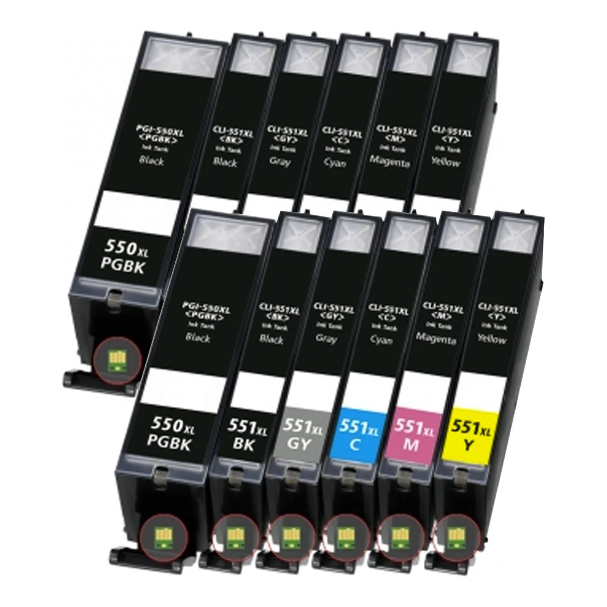 2x Huismerk Canon PGI-550 XL + CLI-551 XL (6496B005) inktcartridges voordeelbundel (6set)