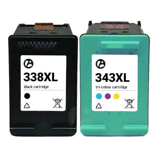 Huismerk HP 338XL (C8765EE) + HP 343XL (C8766EE) inktcartridges voordeelbundel