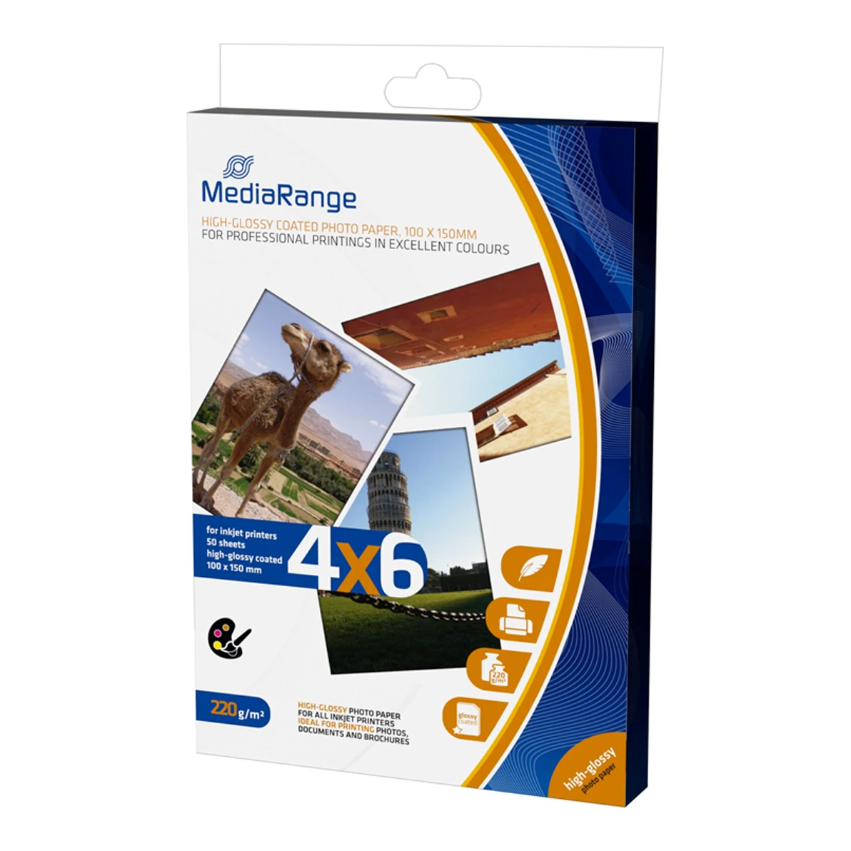 MediaRange hoogglans 100x150mm inkjet fotopapierkaarten 50 vellen 220 gr/m²