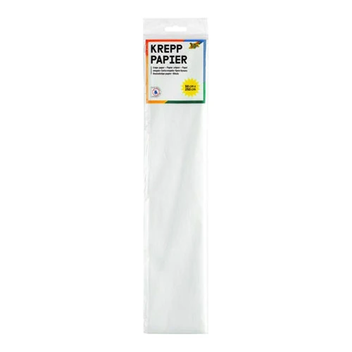 Folia crêpepapier 250 x 50 cm wit