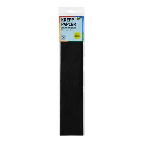 Folia crêpepapier 250 x 50 cm zwart