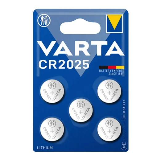 Varta CR2025 3V Lithium knoopcel batterijen 5-pack