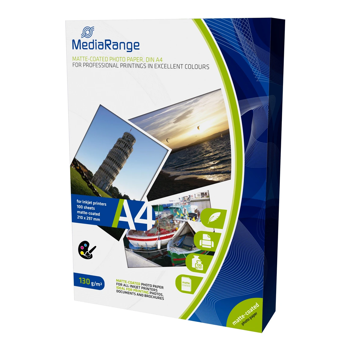 MediaRange mat A4 (210x297mm) inkjet fotopapier 100 vellen 130 gr/m²