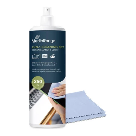 MediaRange beeldscherm reinigingsspray met microvezel doek (250 ml)