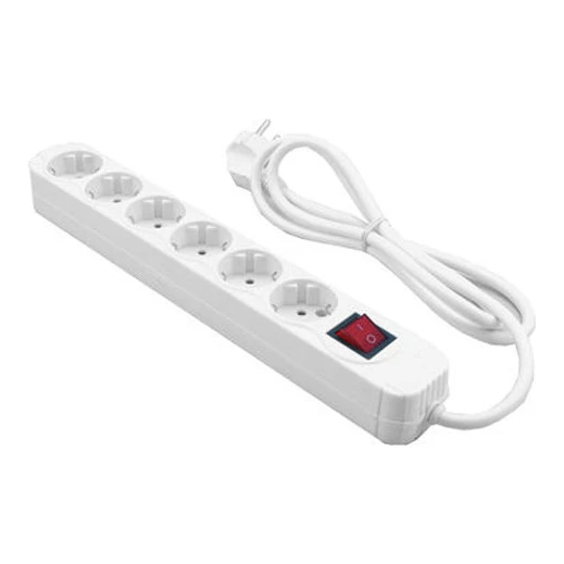 MediaRange stekkerdoos met 6 stopcontacten, schakelaar en kinderbeveiliging (1,4 m)