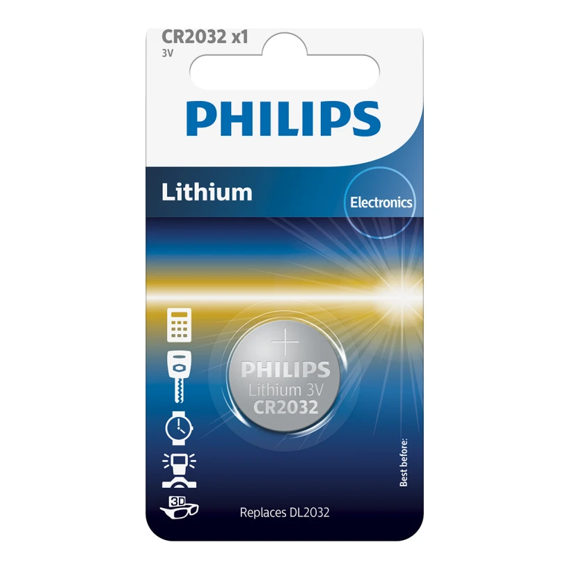 Philips CR2032 3V Lithium knoopcel batterij