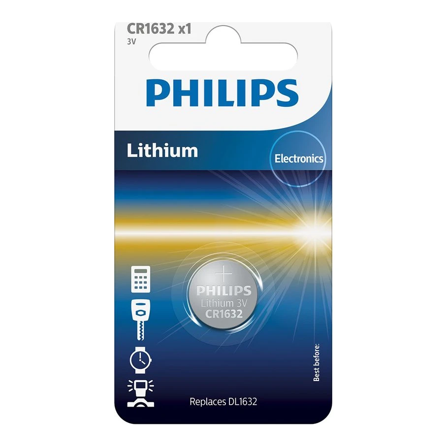 Philips CR1632 3V Lithium knoopcel batterij