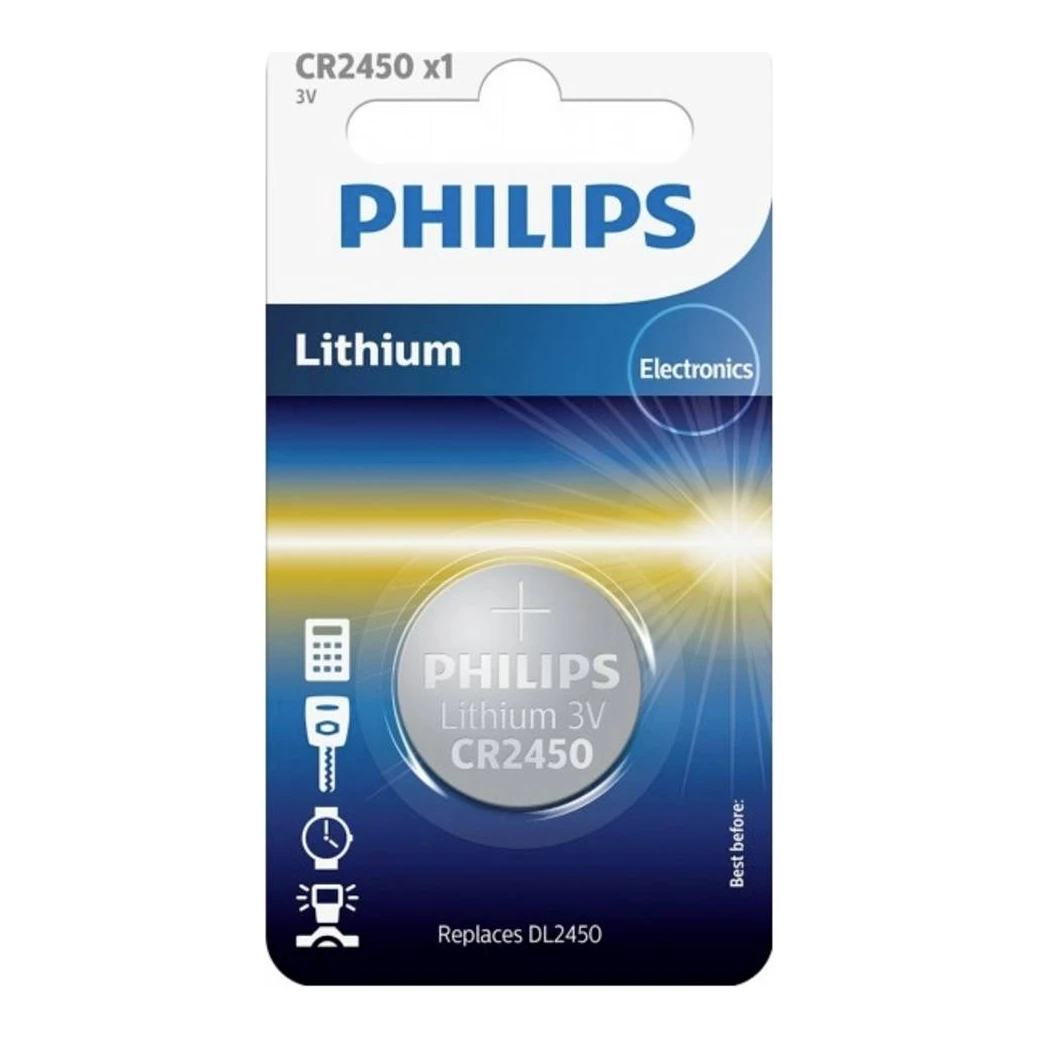 Philips CR2450 3V Lithium knoopcel batterij
