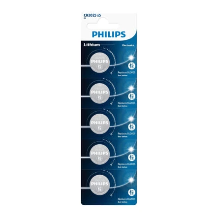 Philips CR2025 3V Lithium knoopcel batterijen 5-pack