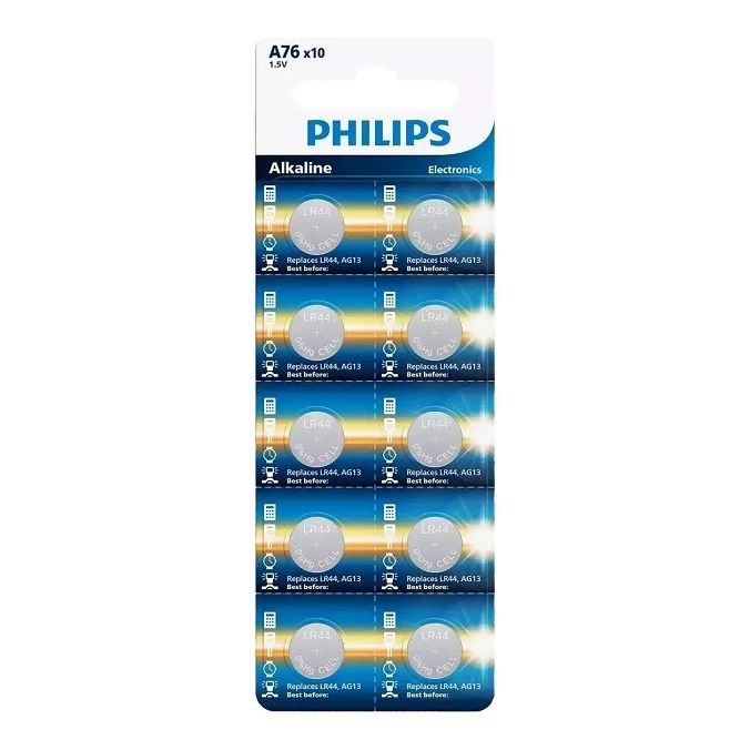 Philips A76 / LR44 knoopcel batterijen 10-pack