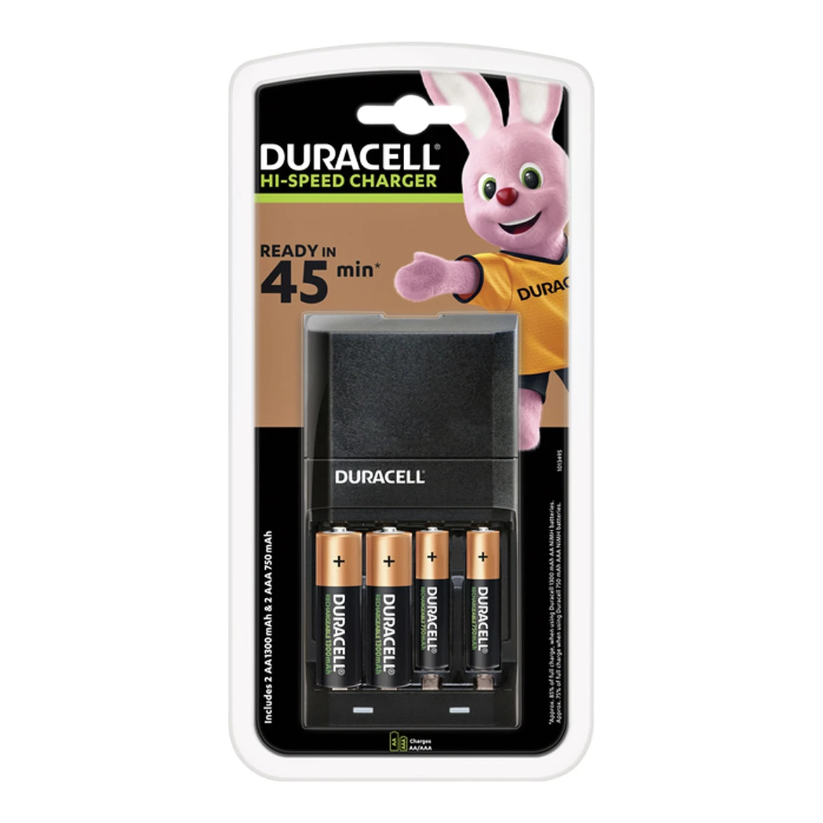 Duracell CEF27 Hi-Speed oplader, inclusief 2 AA en 2 AAA batterijen