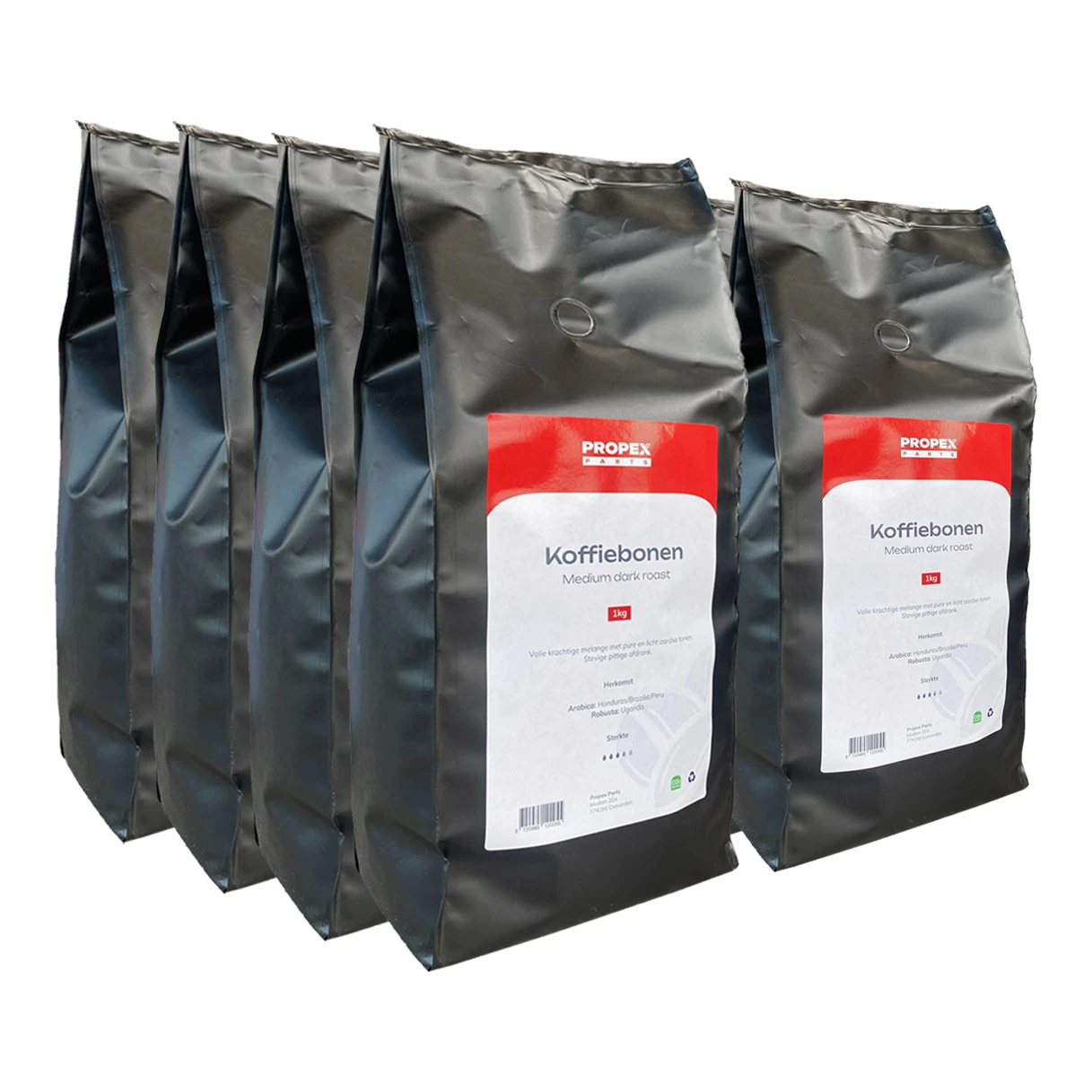 8x Propex medium dark roast koffiebonen (1 kg)