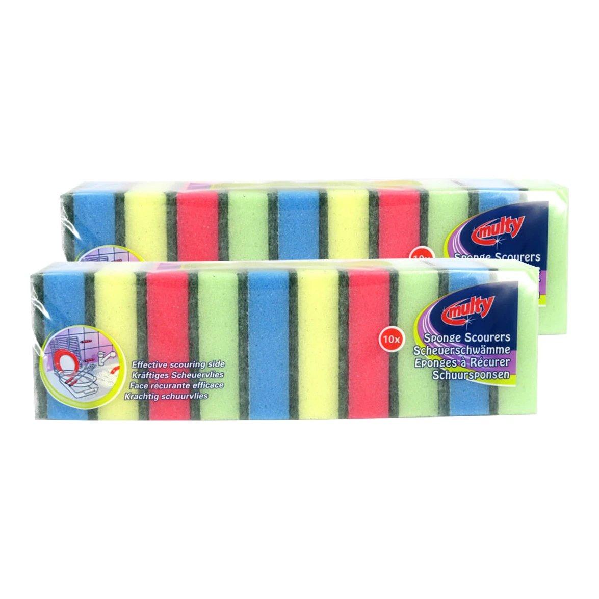 Multy schuursponzen assortiment (2x10 stuks)