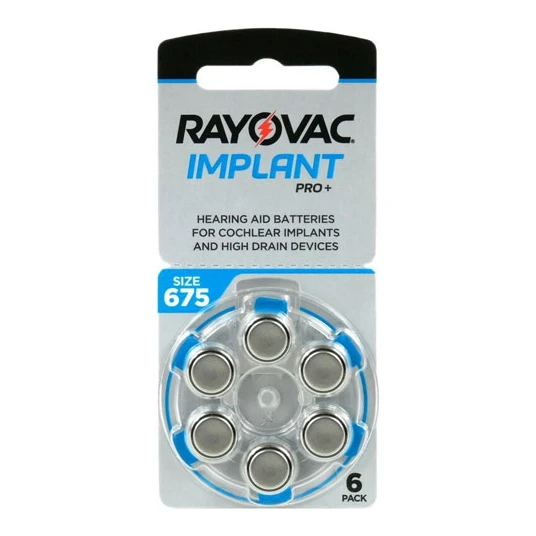 Rayovac 675I Implant Pro+ Cochlear batterijen (6 stuks)
