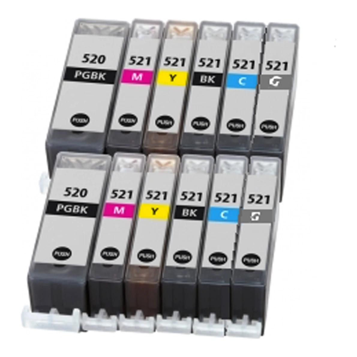2x Huismerk Canon PGI-520 + CLI-521 inktcartridges voordeelbundel (6set)