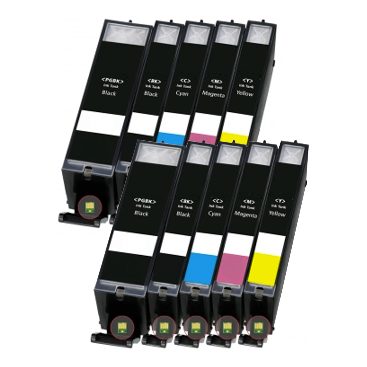 2x Huismerk Canon PGI-570 XL + CLI-571 XL (0318C004) inktcartridges voordeelbundel (5set)