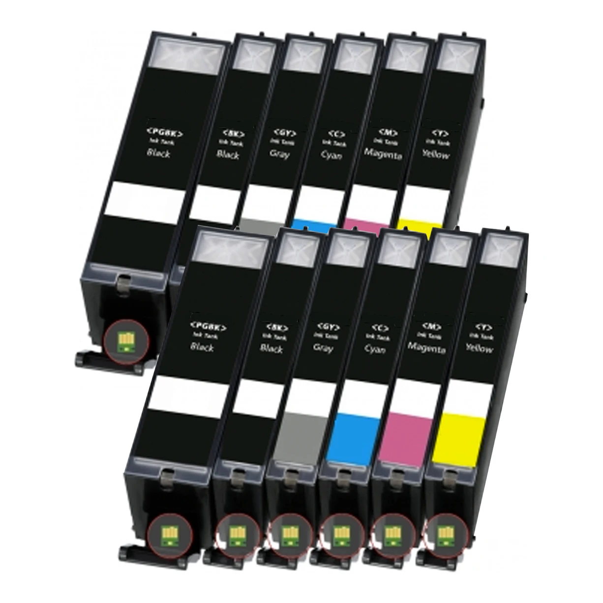 2x Huismerk Canon PGI-570 XL + CLI-571 XL inktcartridges voordeelbundel (6set)