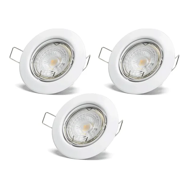 GU10 LED verstelbare spot | 6500K daglicht wit | 4,5W (50W) | wit (3 stuks)