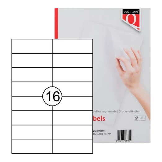 Quantore adresetiketten 105 x 37 mm (1600 stuks)