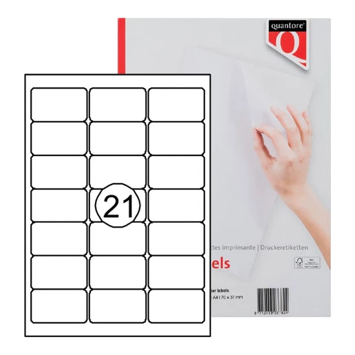 Quantore adresetiketten 63,5 x 38,1 mm (315 stuks)