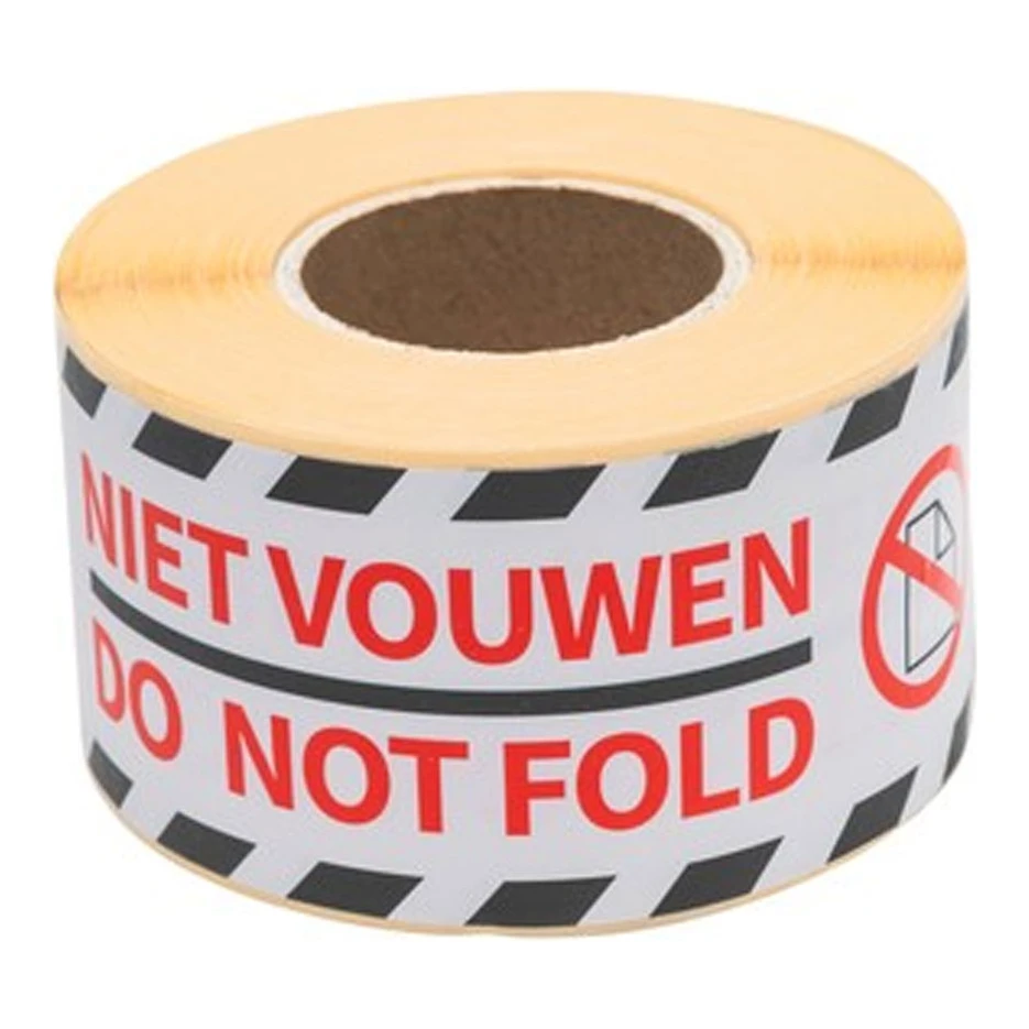 Rillprint waarschuwingsetiketten niet vouwen / do not fold (250 stuks)