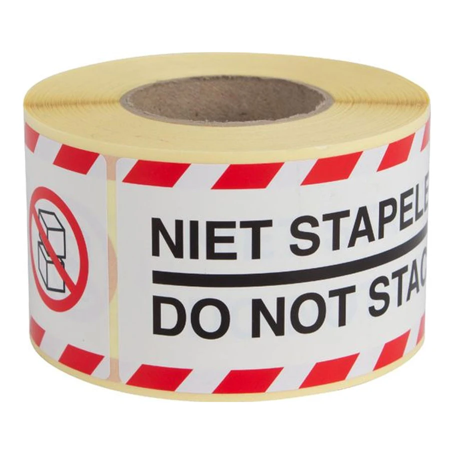 Rillprint waarschuwingsetiketten niet stapelen / do not stack (250 stuks)