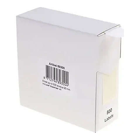 Rillprint markeringsstickers Ø25 mm wit (500 stuks)