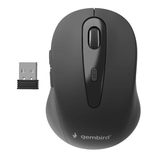 Optische draadloze muis, 6-knops, zwart