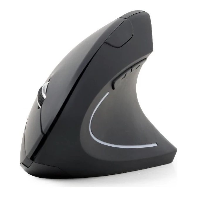 Optische ergonomische draadloze muis, 6-knops, zwart