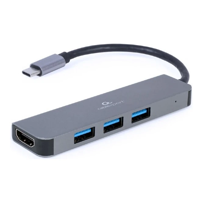 USB-C hub naar 3x USB-A + HDMI 4K (0,09 m)