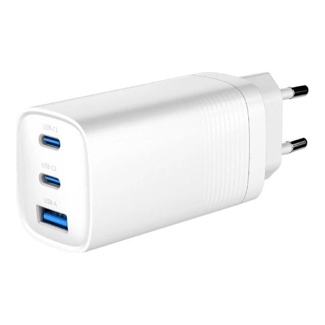 Snellader 2x USB-C PD + USB-A QC3.0 wit (67W)