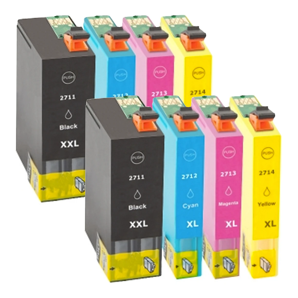 2x Huismerk Epson 27 XL (T2711-T2714) inktcartridges voordeelbundel