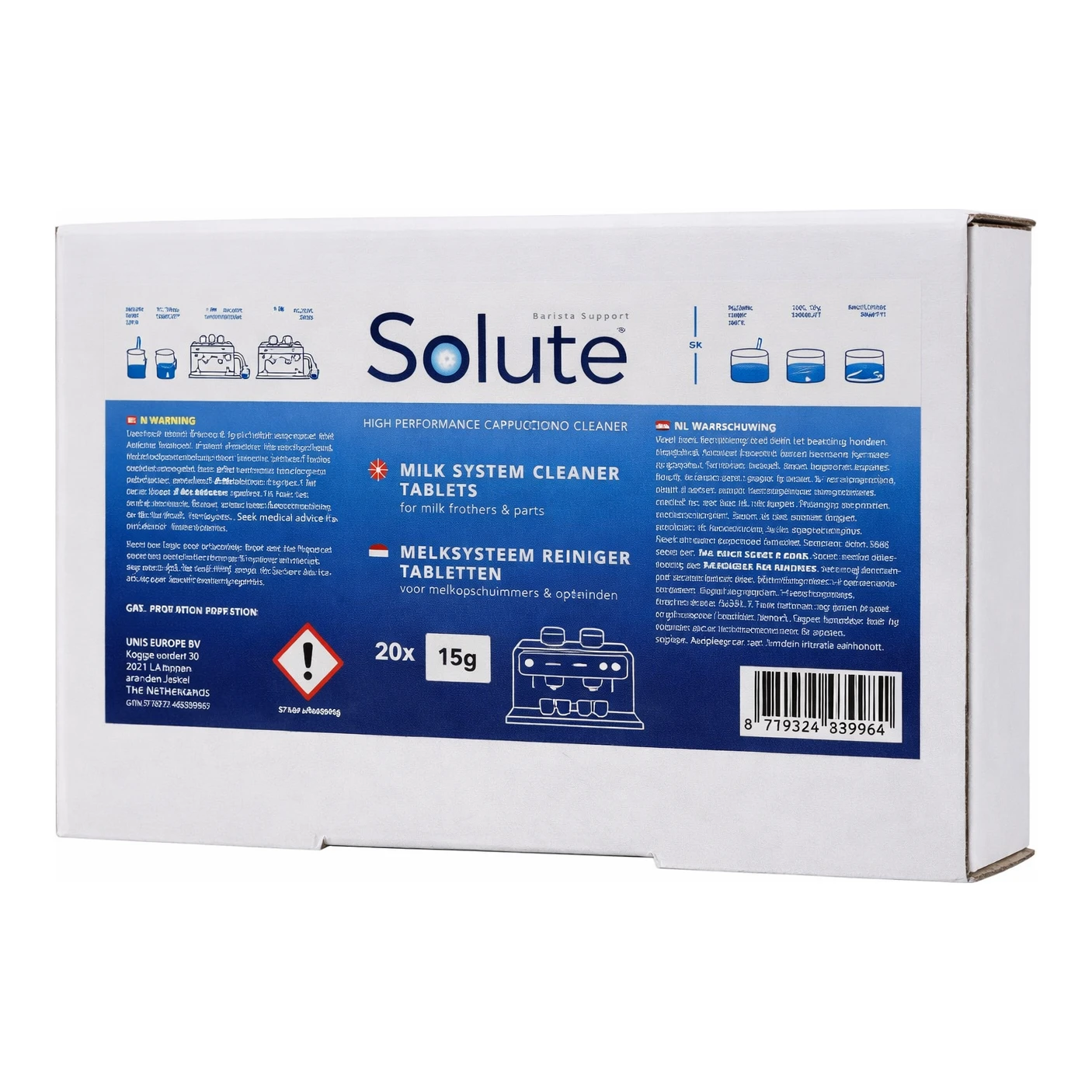 Solute melksysteem reinigingstabletten 20 tabs á 15 gr