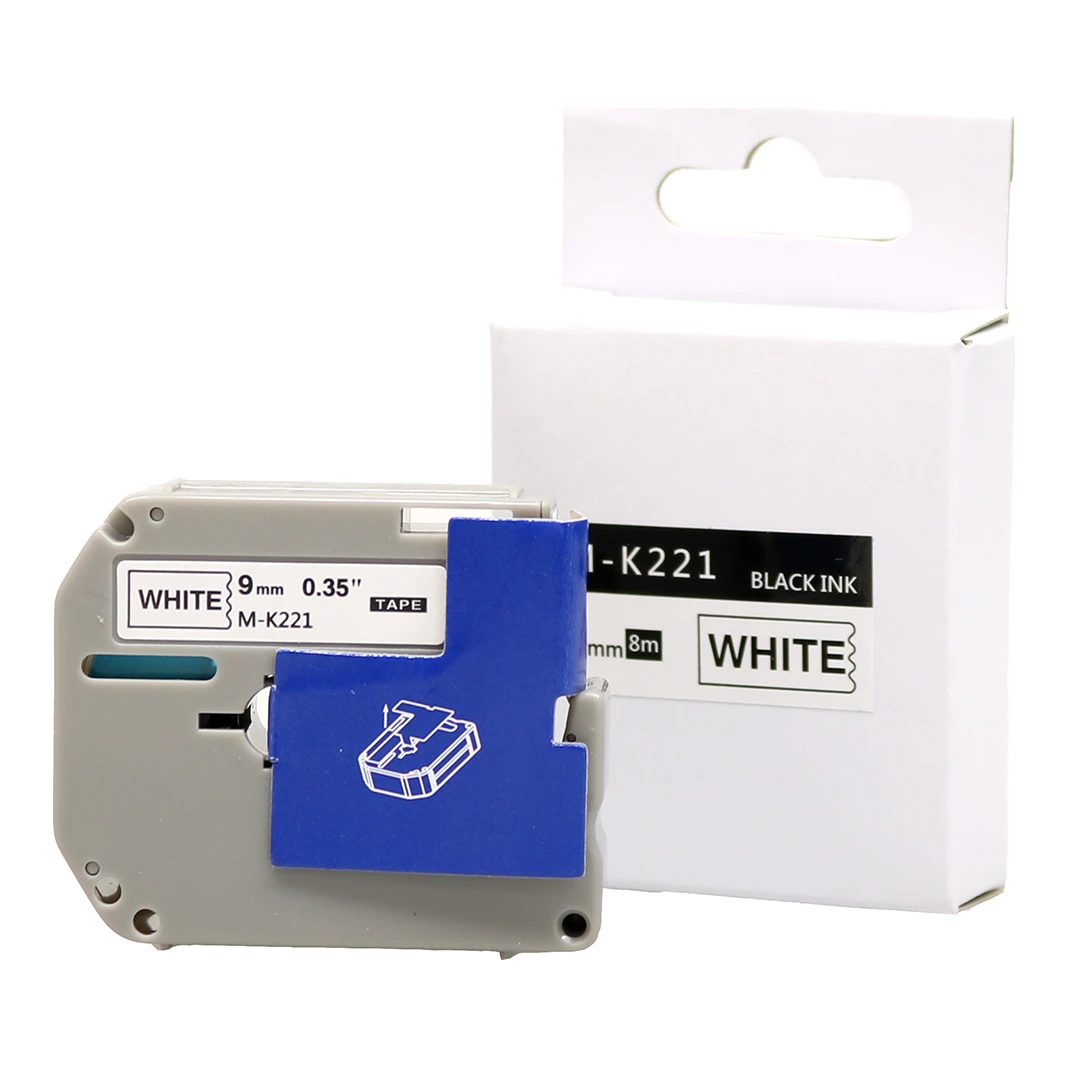 Huismerk Brother M-K221 tape zwart op wit (9 mm)