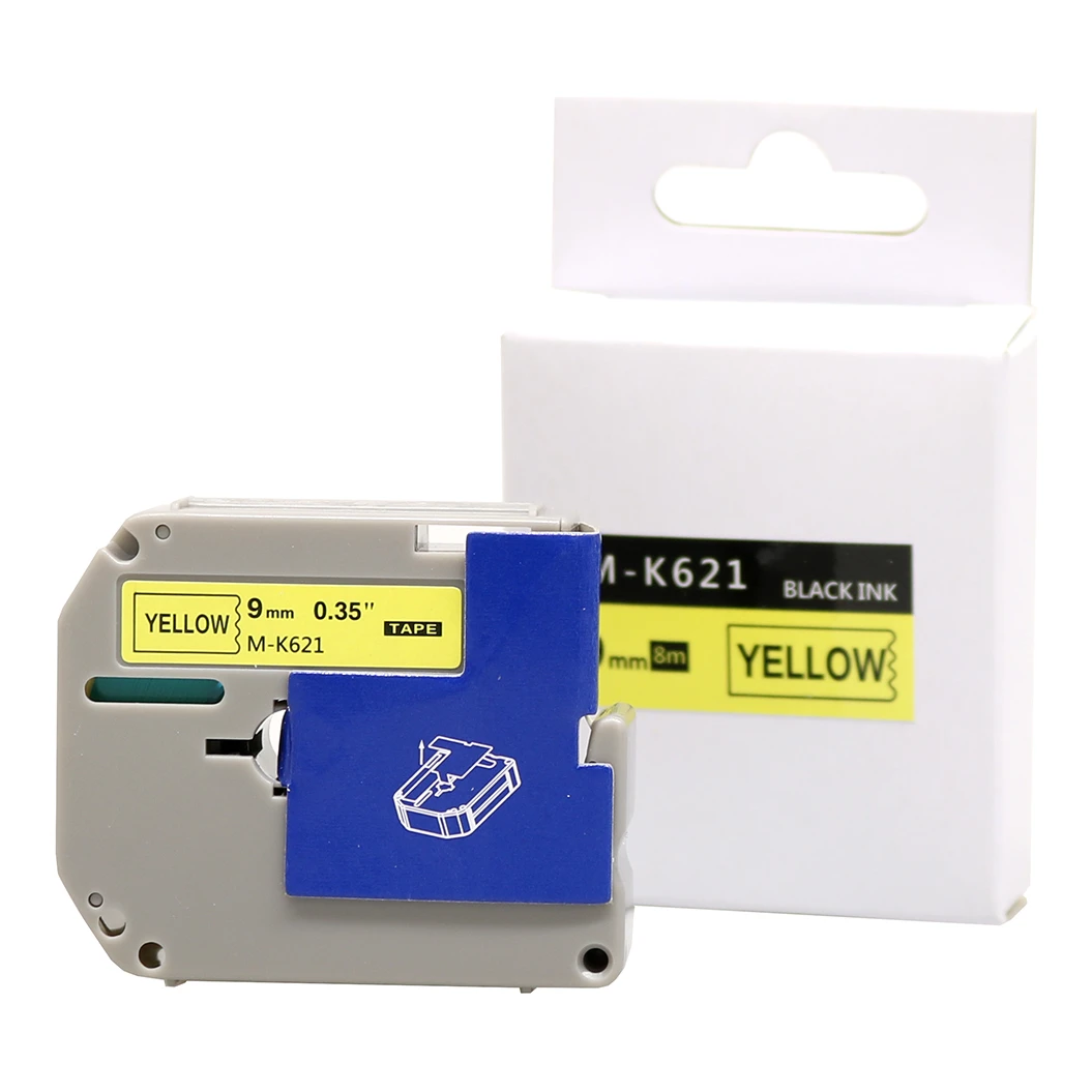 Huismerk Brother M-K621 tape zwart op geel (9 mm)