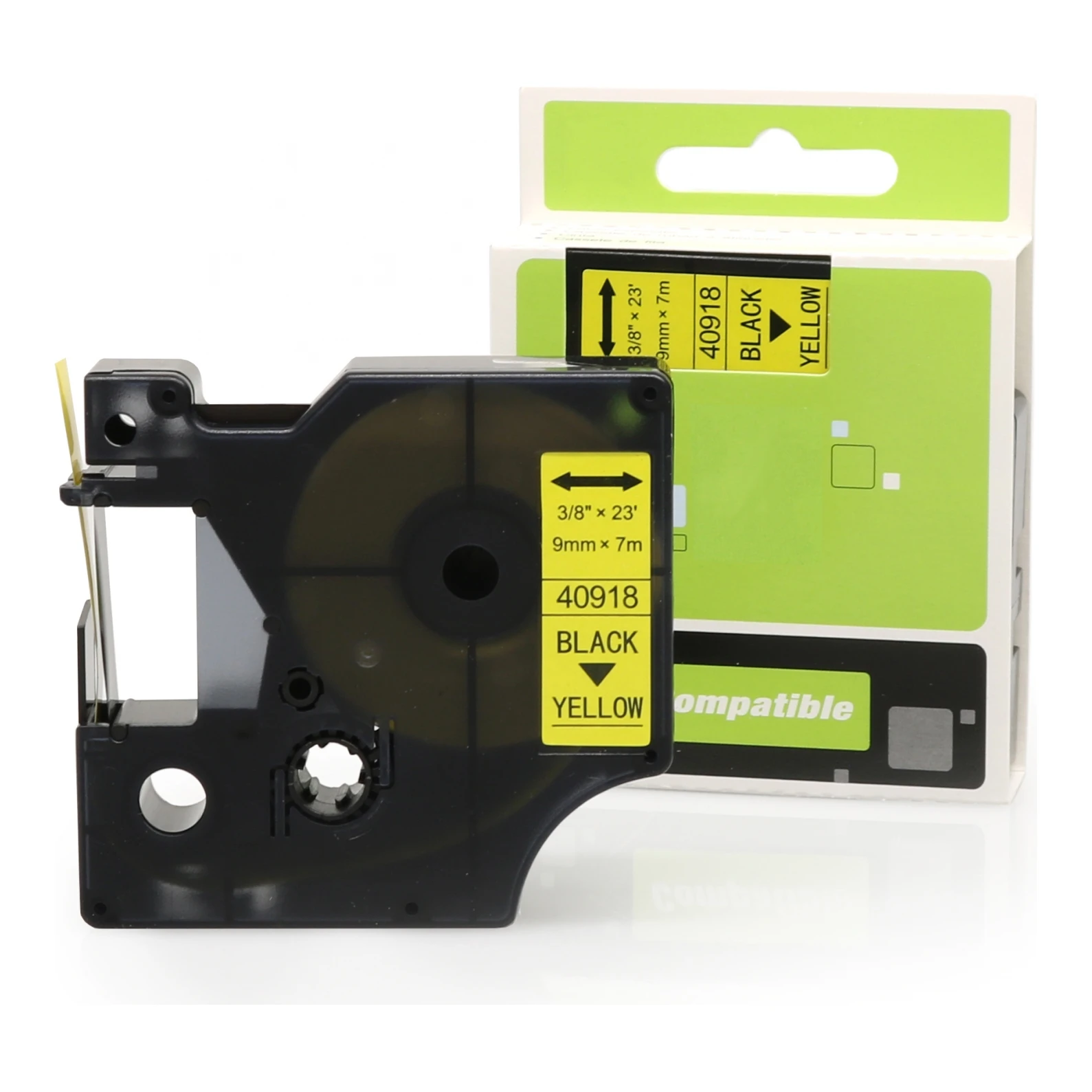 Huismerk Dymo 40918 (S0720730) tape zwart op geel (9 mm)