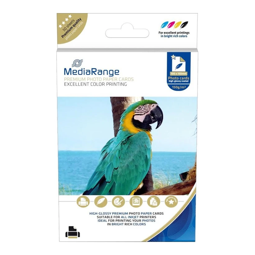 MediaRange hoogglans 100x150mm inkjet fotopapierkaarten 50 vellen 150 gr/m²