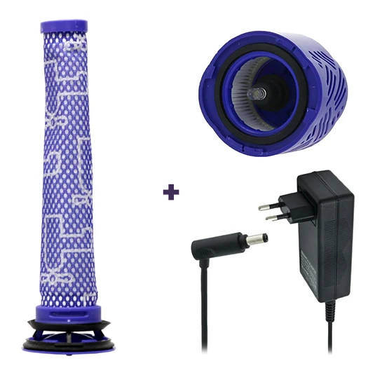 Dyson V6 966741-01 HEPA cilinderfilter, 965661-01 pre-motorfilter & 967813-03 oplader (eigen merk)
