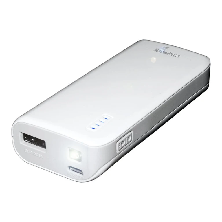MediaRange Powerbank 5.200 mAh met led lamp