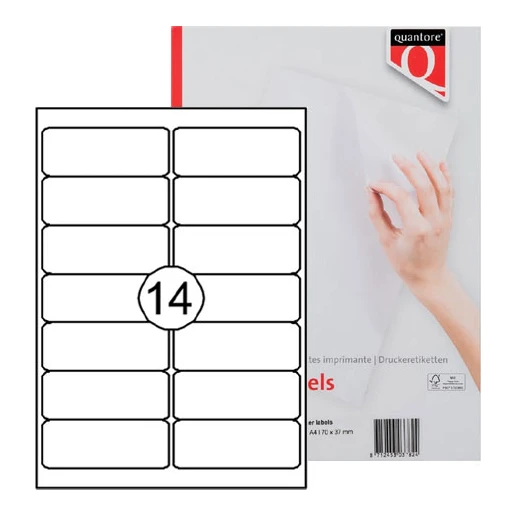Quantore adresetiketten 99,1 x 38,1 mm (210 stuks)