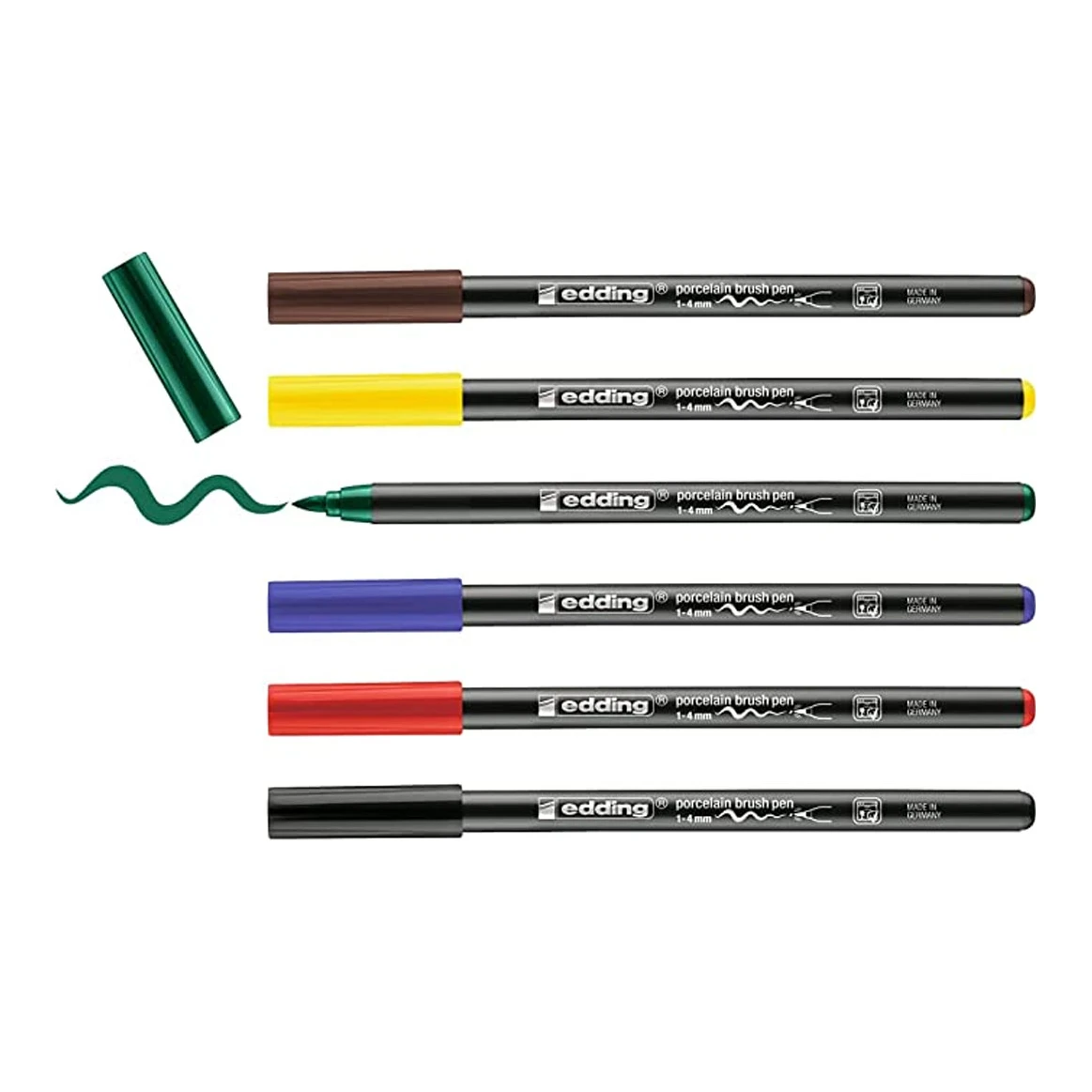 Edding 4200 porseleinstiften, 1-4 mm (bruin / geel / groen / blauw / rood / zwart)