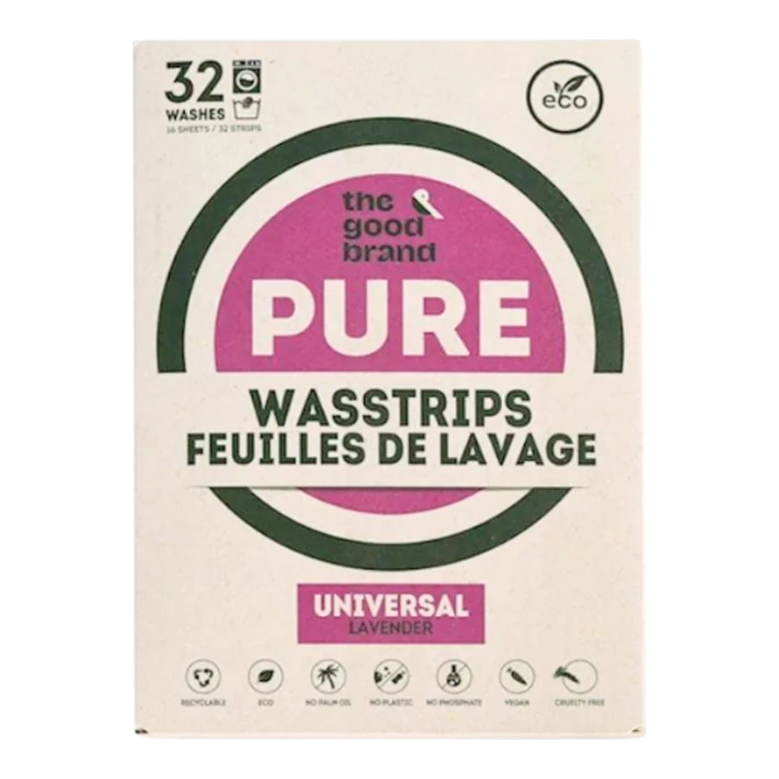 Wasstrips The Good Brand - 32 wasjes - lavendel