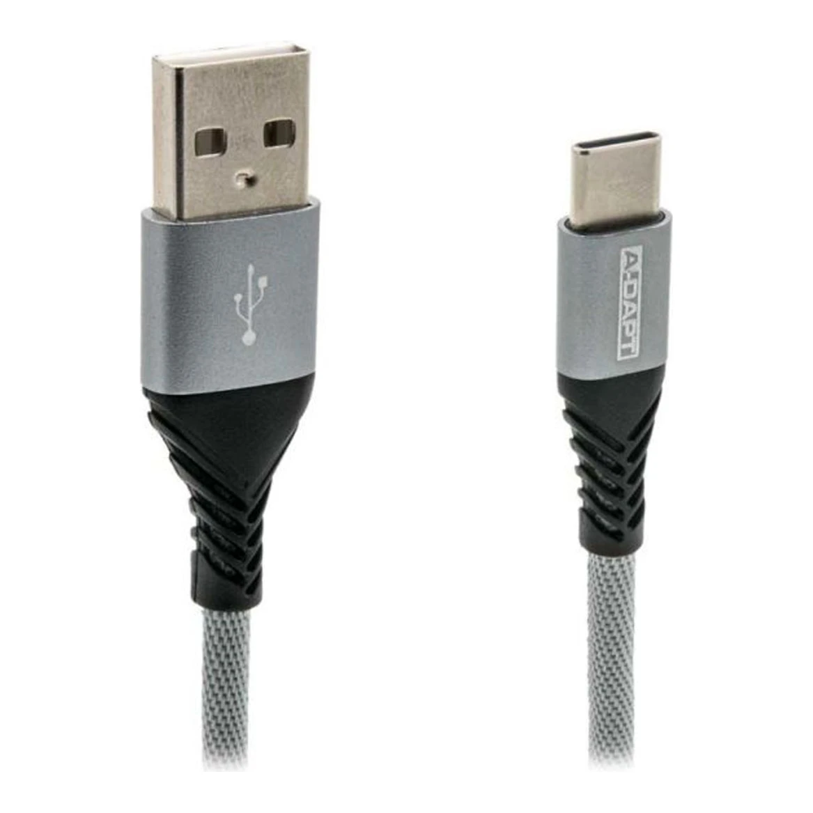 A-DAPT data en laadkabel USB-A > USB-C 1M PRO grijs