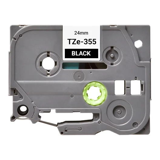 Huismerk Brother TZe-355 tape wit op zwart (24 mm)