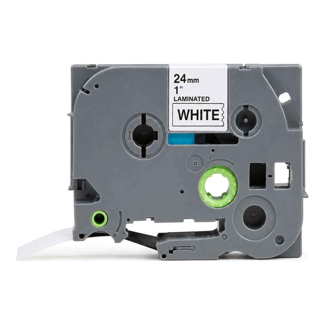Huismerk vervangt Brother TZe-355 tape wit op zwart (24 mm)